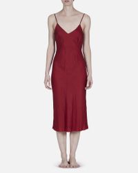 Organic By John Patrick Red Bias Long Slip In Ruby