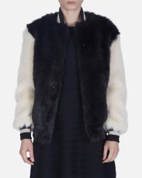Opening Ceremony Multicolor Faux Fur Varsity Jacket