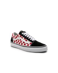 mens red checkerboard vans