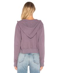 Cotton Citizen Purple The Milan Crop Zip Hoodie