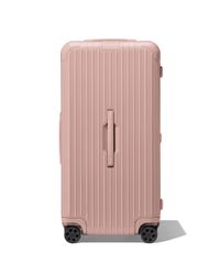 pink trunk suitcase