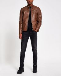 leather jackets river island