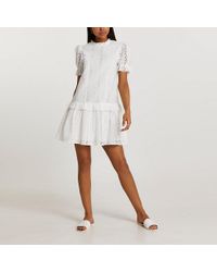 river island white broderie anglaise dress