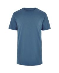 River Island Blue Longline T-shirt for men