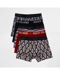 River Island Red Aztec Print Boxers Pack for men