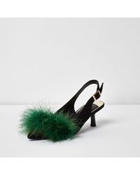 green feather heels