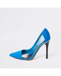 River Island Court Shoes With Clear Side In Blue