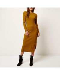 river island ribbed midi dress