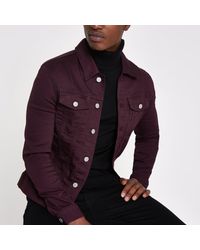 denim jacket burgundy