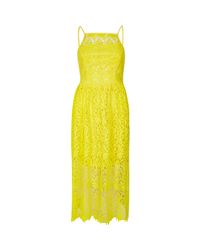 River Island Yellow Lace Midi Dress