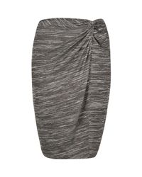 River Island Gray Ri Plus Grey Twist Knot Pencil Skirt