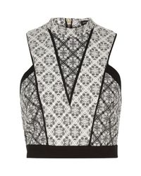River Island Black Print Crop Top