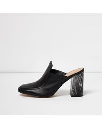 river island black mules