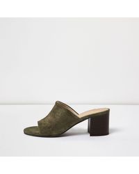khaki mules