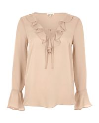 River Island Pink Nude Frill Blouse