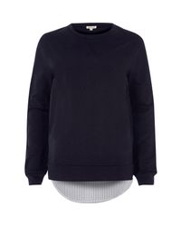 River Island Navy Blue Stripe Back Layered Top