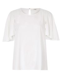 River Island White Cape Sleeve Top