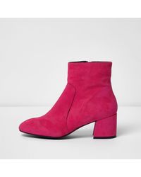 river island pink ankle boots