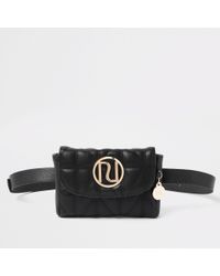 river island black bum bag