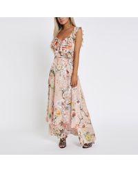 river island floral wrap dress