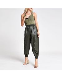 River island leather joggers Clearance