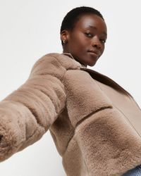 pink fur biker jacket