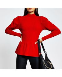 river island red jumper