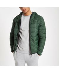 Bellfield Green Puffer Jacket for Men - Lyst