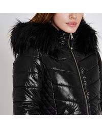 Wet look coat river island Clearance