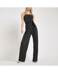 river island black spot jumpsuit