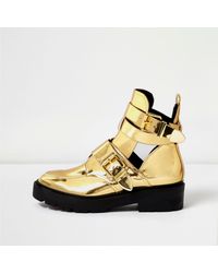 river island gold boots