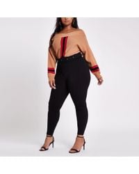 River Island plus Black Tailored Belted Trousers