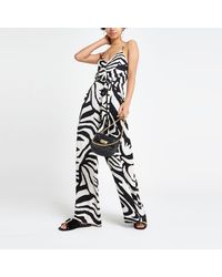 river island blue zebra jumpsuit