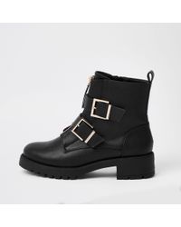 buckle front boots
