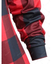 Rosegal Red Skew Neck Plus Size Plaid Sweatshirt