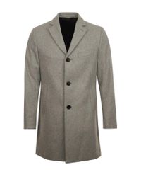J.Lindeberg Gray Wolger Compact Melton Overcoat Grey for men