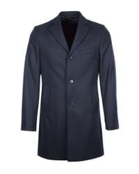 J.Lindeberg Blue Wolger Compact Melton Coat for men
