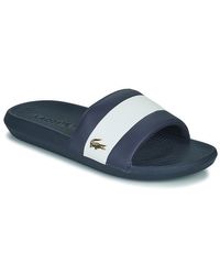 navy lacoste sliders