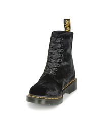 Dr. Martens 1460 Pascal Velvet Mid Boots in Black | Lyst UK