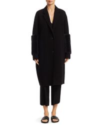 Vince Black Wool-blend Coat