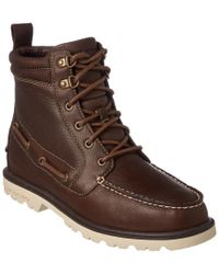 sperry leather lug boot