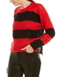 Zadig & Voltaire Gaby Striped Distressed Mohair Sweater in Red - Lyst
