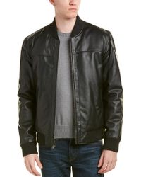 cole haan leather bomber jacket