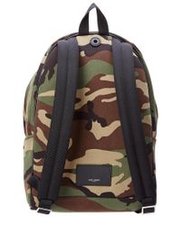 saint laurent camo backpack