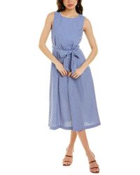 Anne Klein Midi Dress in White | Lyst UK