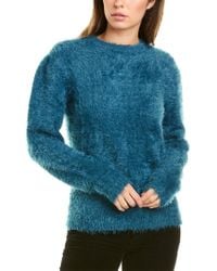 Endless Rose Blue Feathered Knit Sweater