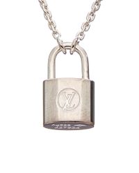 Louis Vuitton Silver-tone Lockit Pendant Necklace in Metallic - Lyst