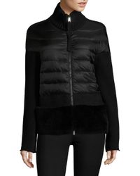 Moncler Wool Maglione Tricot Cardigan Jacket in Black - Lyst