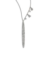 Meira T | Diamond & 14k White Gold Drop Pendant Necklace | Lyst