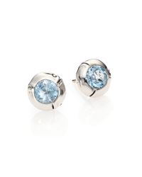 John Hardy | Blue Bamboo Sterling Silver Stud Earrings | Lyst